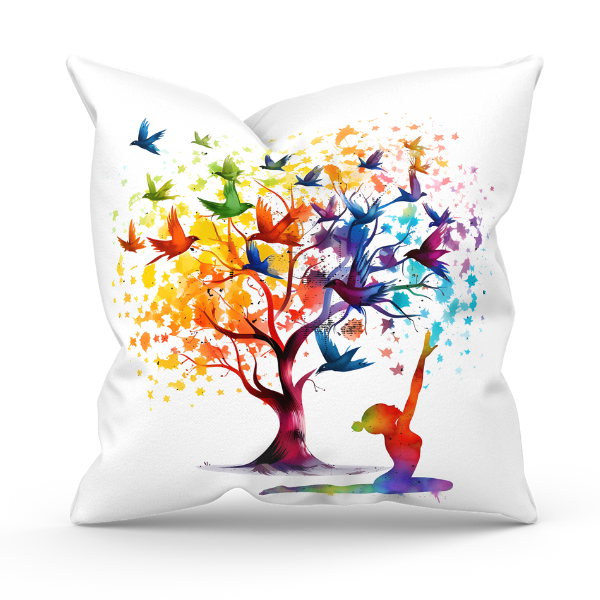 Yoga tree of Life Throw Pillow